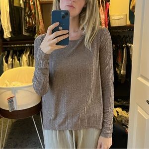 Zara blush-gold long sleeve top